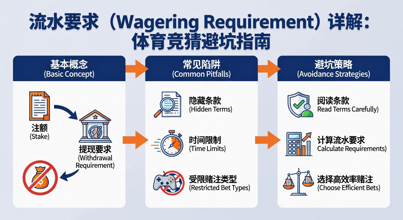 流水要求 sports wagering requirement：规则与核算